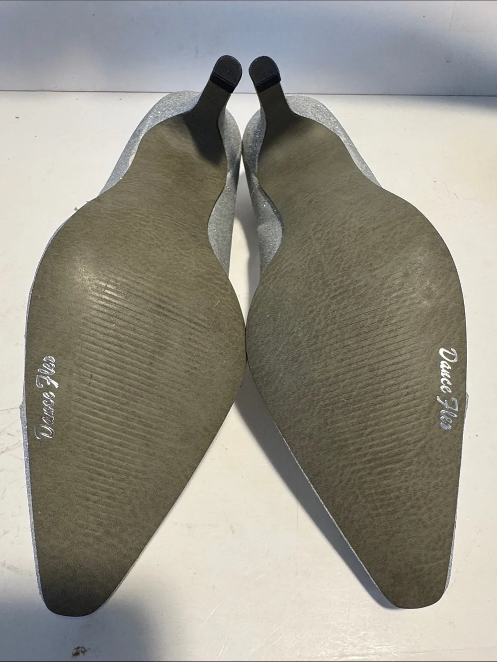 Silver Glitter Pointed Toe Pumps for Women